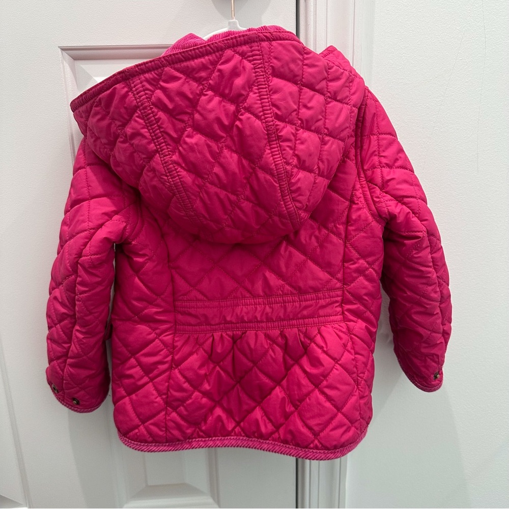 Polo by Ralph Lauren pink quilted jacket with hood 3T - Picture 3 of 3